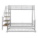 Metal Bunk Bed With Trundle And Storage Staircase