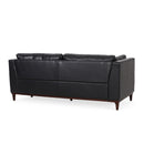 Contemporary 3 Seater Sofa With Tuxedo Arms - Black
