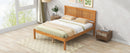 Platform Bed Frame with Headboard, Wood Slat Support, No Box Spring Needed, Full, Oak