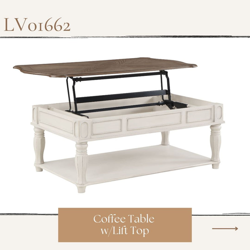 Florian - Coffee Table With Lift Top - Antique White