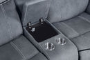 Zubaida - Two Tone Velvet Recliner Loveseat With USB Port Console
