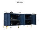 Modern 4 Door Sideboard With Creative Carved Surface And Adjustable Shelves