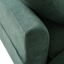 Upholstered L Shaped Sectional Sofa With Storage, Movable Ottoman, And 6 Throw Pillows