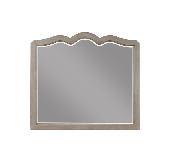 Bridgevine Home - Laurel - Grove Scallop Shaped Mirror- White Poplar Finish