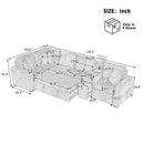 Modular L-Shaped Sectional Sofa Bed With Pull-Out Sleeper, Cup Holders, And Storage