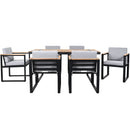 7 Pieces Outdoor Dining Set Patio Dining Table And Chair Set With And Removable Cushions For Patio