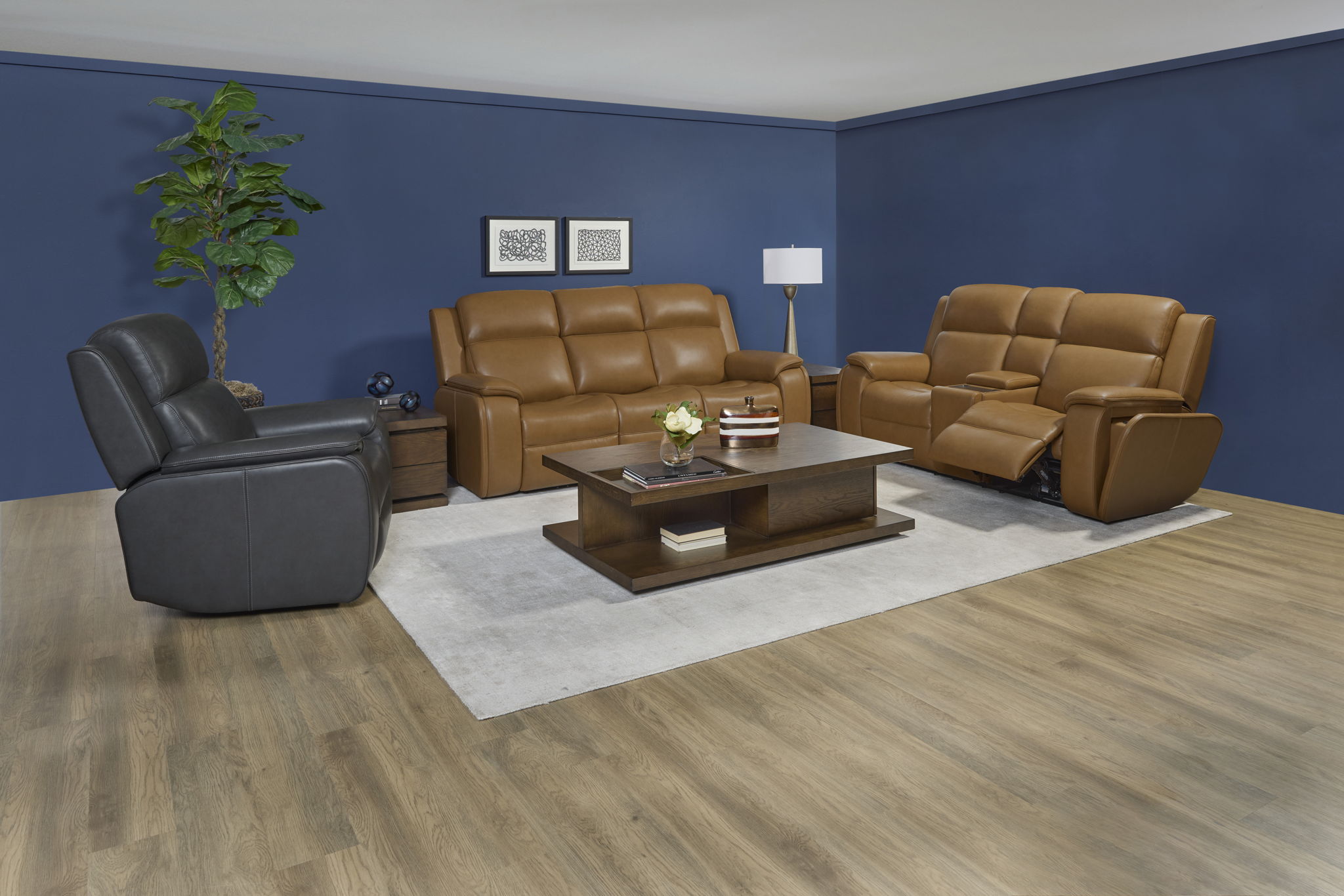 Ziggy - Power Reclining Loveseat With Console, Power Headrest, Lumbar, Heat & Massage
