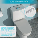 1 Piece Toilet With Dual Flush, Soft Closing Seat - White