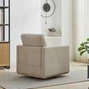 Modern Square Upholstered Swivel Accent Chair With Metal Base