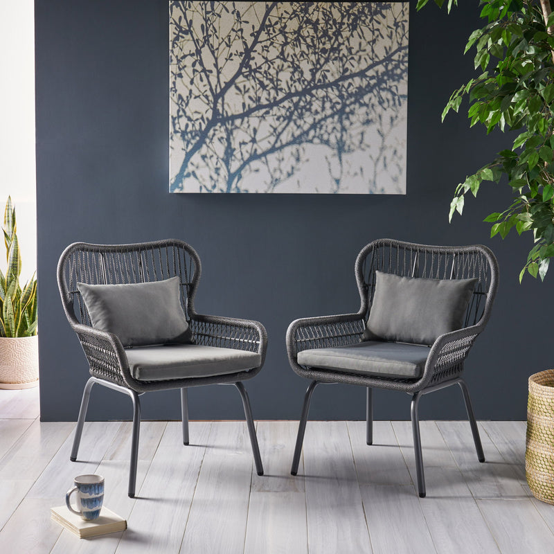 Southport - Club Chair With Woven Rope And Cushions