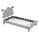 Upholstered Platform Bed With Sheep Shaped Headboard