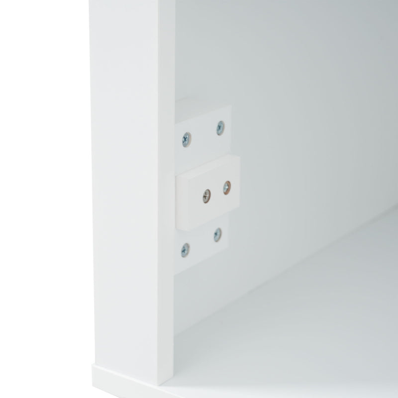 Freestanding Bathroom Vanity Tall With Damping Hinge Doors, Adjustable Shelves - White