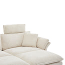 Modern Corduroy Deep Seat Sectional Sofa With Ottoman
