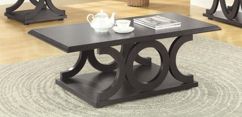 Shelly - Rectangular Engineered Wood Coffee Table - Cappuccino - Atlantic Fine Furniture Inc