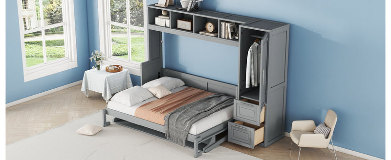 Space Saving Murphy Wall Bed With Closet And Drawers