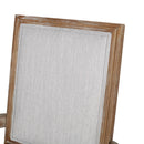 French Country Style Upholstered Dining Chair With Square Backrest