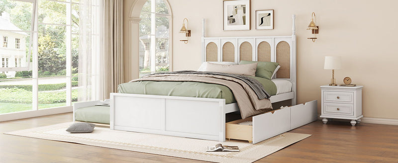 Platform Bed With With 2 Big Drawers With Trundle