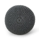 Bordeaux - Knitted Cotton Round Pouf, Versatile Ottoman And Floor Cushion