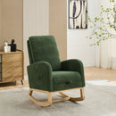 High Back Glider Rocking Chair With Retractable Footrest And Rubber Wood Legs