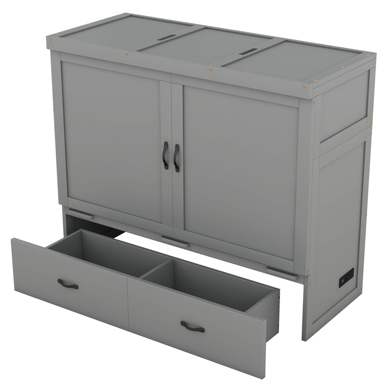 Murphy Bed With USB Port And A Large Drawer