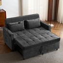 Loveseat Sofa Bed Sleeper With Reversible Backrest, Side Pockets, USB Ports, Phone Holder