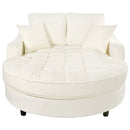 Modern Chaise Lounge Upholstered Sofa Couch With Tufted Seat And Detachable Pillows For Living Room