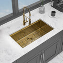 Gold Stainless Steel Undermount Kitchen Sink With Workstation 33 X 19 X 10 Inch, 16 Gauge Deep Bowl