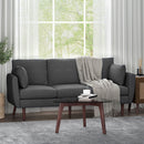 Diaphanous - Upholstered 3 Seater Sofa With 2 Accent Pillows And Wood Legs