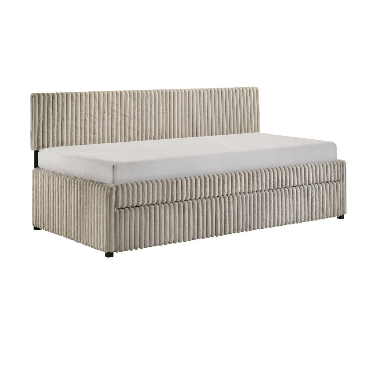 Arden Twin Daybed With Trundle in Corduroy Beige by Elements International