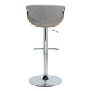 Curvo - Mid Century Modern Adjustable Barstool With Swivel With Rounded T Footrest (Set of 2)