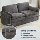 Cozy Upholstered Plush Cushion Loveseat Sofa For Living Room