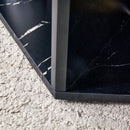 Hexagonal Coffee Table With Characteristic Pattern Stickers And Multi-Hole Design For Extra Storage