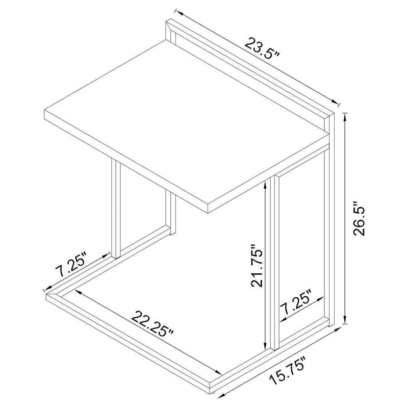 Dani - Rectangular C-Shaped Sofa Side Table