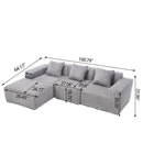 L - Shape Modern Minimalist Modular Sectional Sofa, Upholstered Cloud Couch With Deep Seats