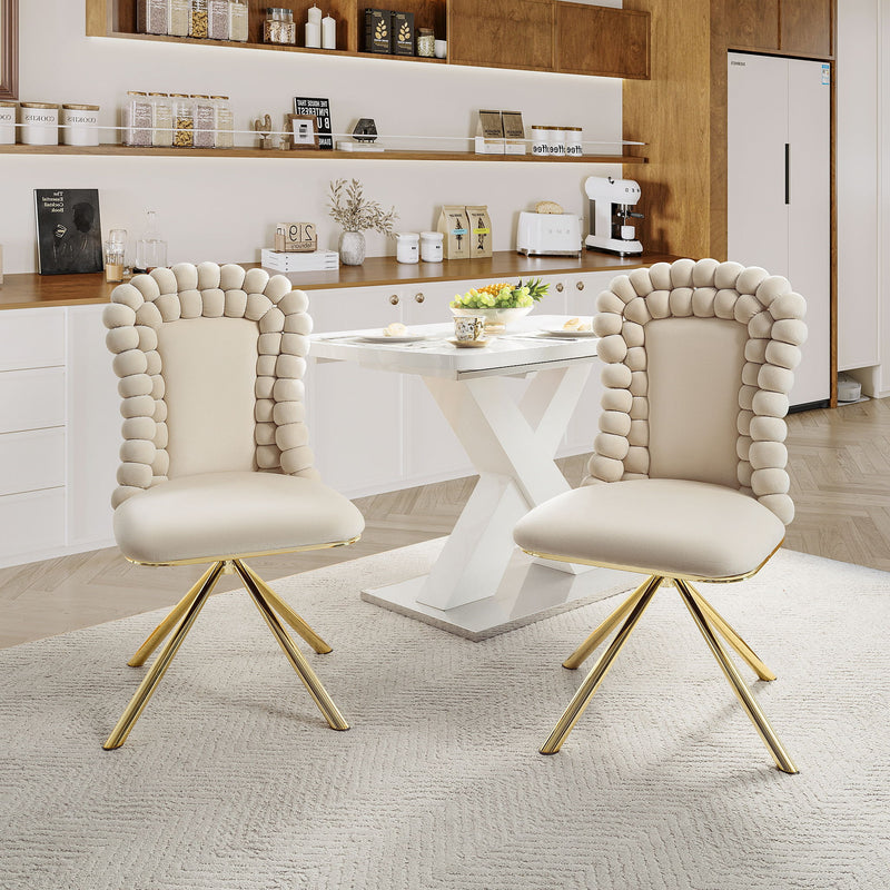 Upholstered Swivel Dining Chairs (Set of 2)