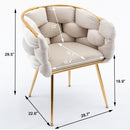 Luxury Modern Simple Leisure Velvet Single Sofa Chair Bedroom Lazy Person Household Dresser Stool Manicure Table Back Chair