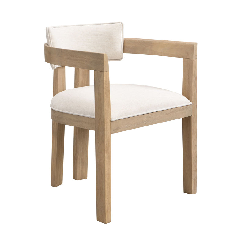 Modern Boucle Fabric Dining Chair With Armrest