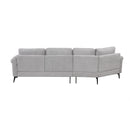 Upholstered 3 Seater Curved Sofa With Printed Pillows Chenille