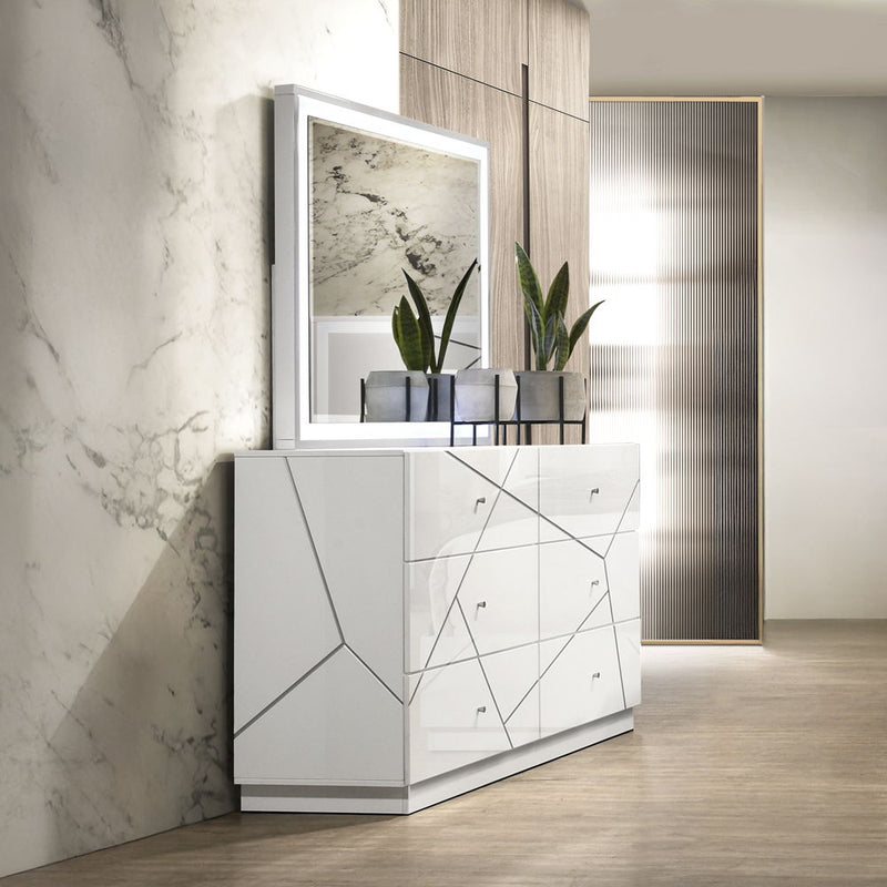 Esther - Dresser - White / Silver