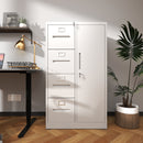 Metal Storage Vertical Filing Cabinet With Lock, 4 Drawers, 1 Door, Steel Construction, School / Office Use