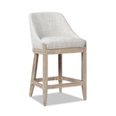 Newport - Coastal Curved Back Upholstered Counter Stool - Two Tone Neutral Gray