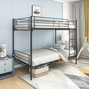 Space Saving Bunk Bed With Metal Frame And Ladder