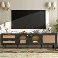 TV Stand With App-Controlled LED Lights, 2 Drawers & Door Storage
