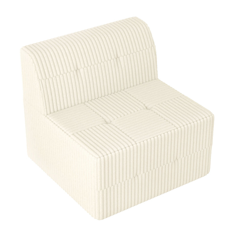 Modern Minimalist L Shape Modular Sectional Sofa, Sleeper Corduroy Couch