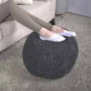 Bordeaux - Knitted Cotton Round Pouf
