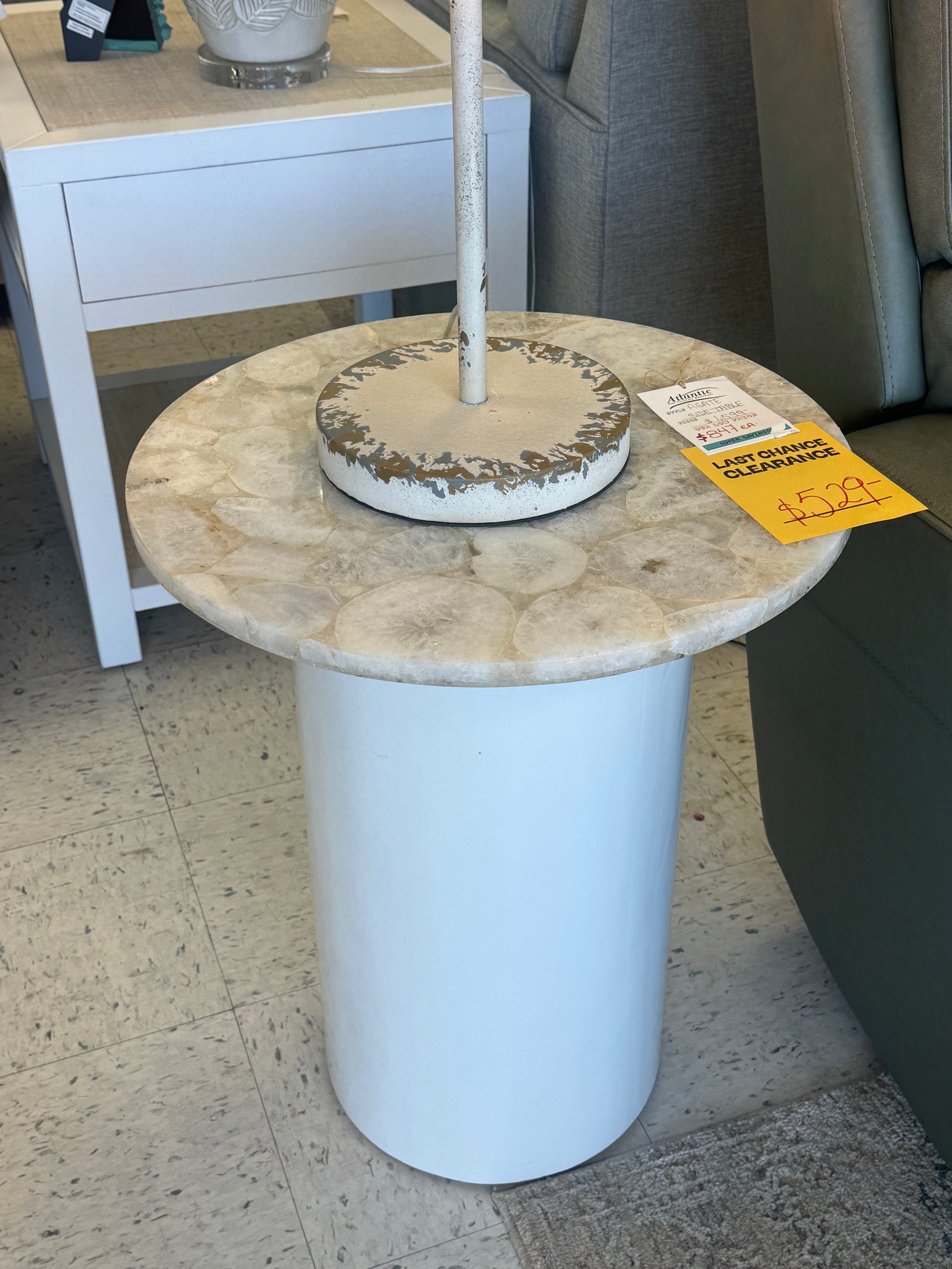 Agate Marble Side Table- SHOWROOM MODEL ONLY
