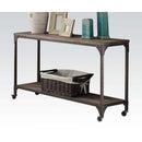 Gorden - Sofa Table - Weathered Oak & Antique Nickel