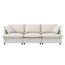 3 Seat Sofa Module For Modular Sectional Wide Seat Cloud Couch With Throw Pillows Upholstered