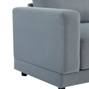 Modern Square Arm Sofa With Soft Fabric Upholstery, Deep Cushions