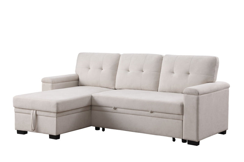 Lucca II - 84.5"W Reversible Sleeper Sectional Sofa with Storage Chaise